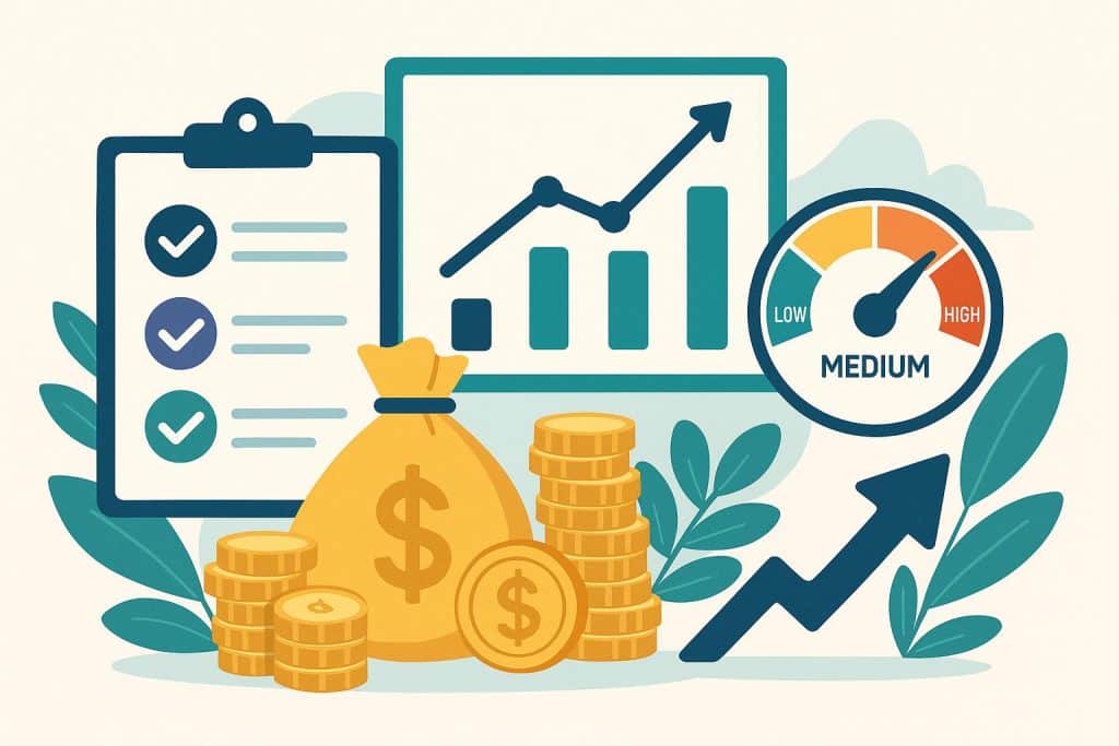 Diverse financial charts illustrating risk profiles in personalized wealth management strategies
