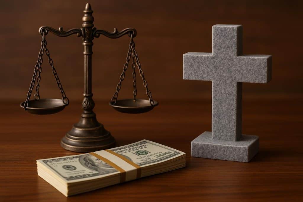 Gavel and legal documents representing wrongful death claim compensation in Athens GA courtroom