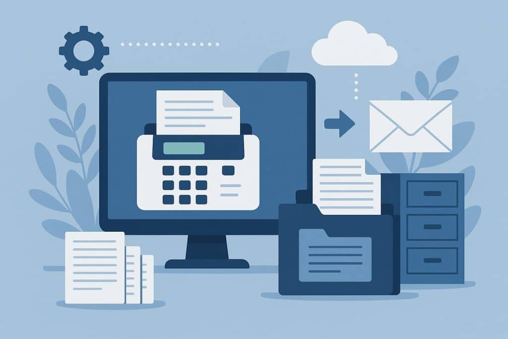 Modern fax software interface streamlining digital document management and workflow efficiency