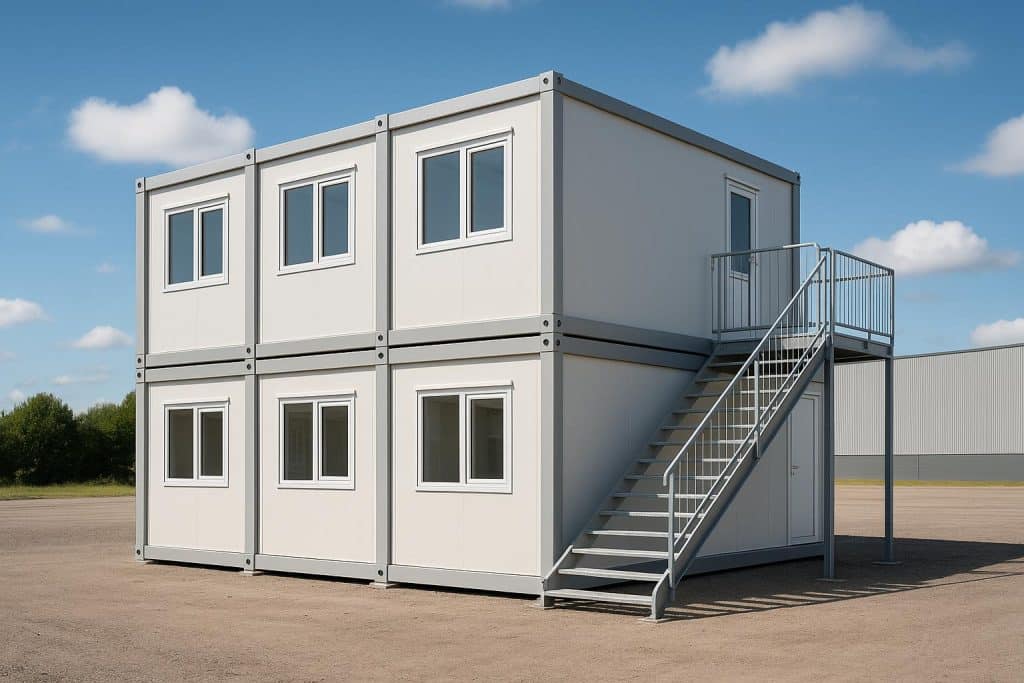 Modern modular office buildings assembled on-site for rapid business expansion solutions