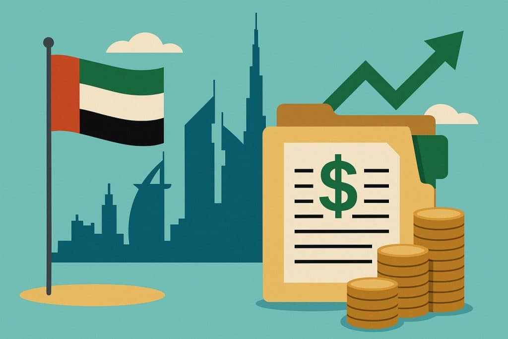UAE skyline with skyscrapers symbolizing business growth and tax-friendly investment opportunities