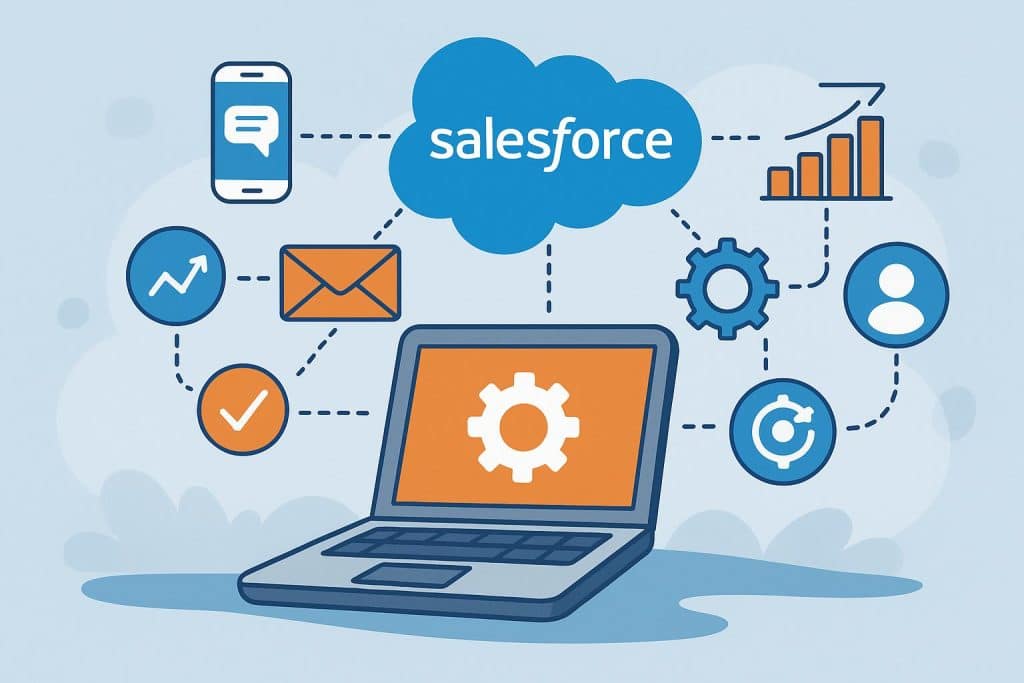 Salesforce Marketing Cloud dashboard showcasing customer engagement and automation features