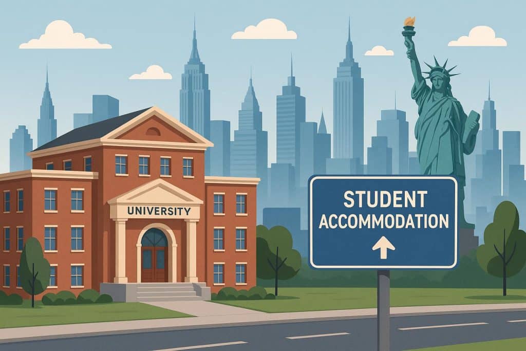 A Quick Guide to Finding Student Accommodation in New York Modern student apartment buildings in New York City near a university campus