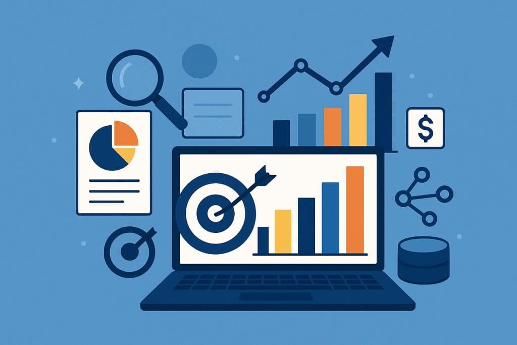 B2B sales intelligence dashboard with analytics graphs and data insights for revenue growth
