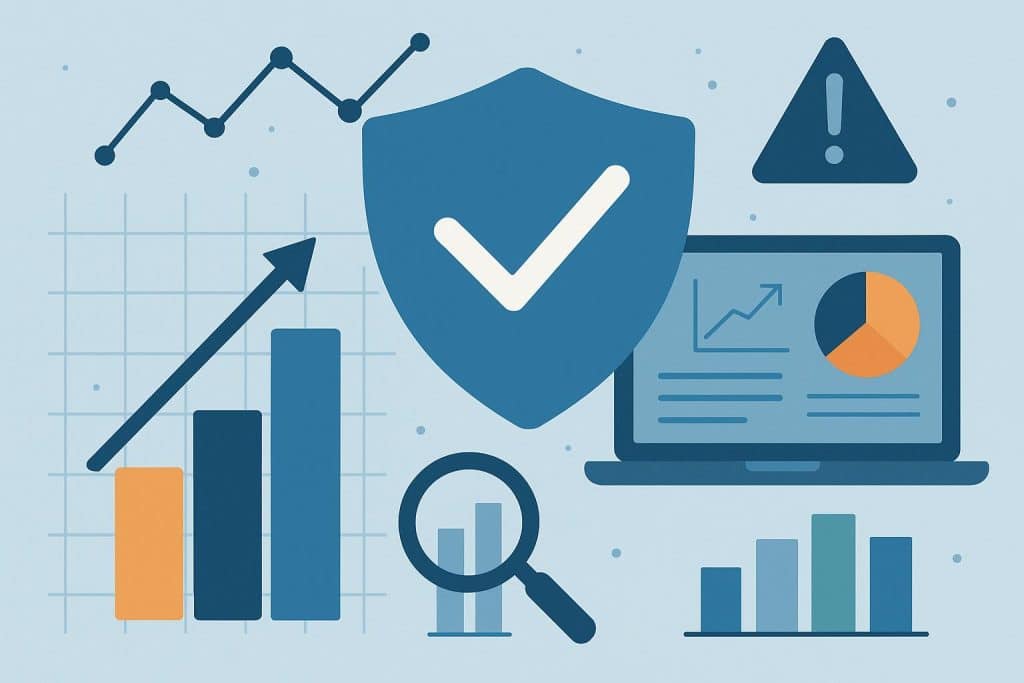 Data analytics dashboard highlighting risk management strategies for executive safety decisions