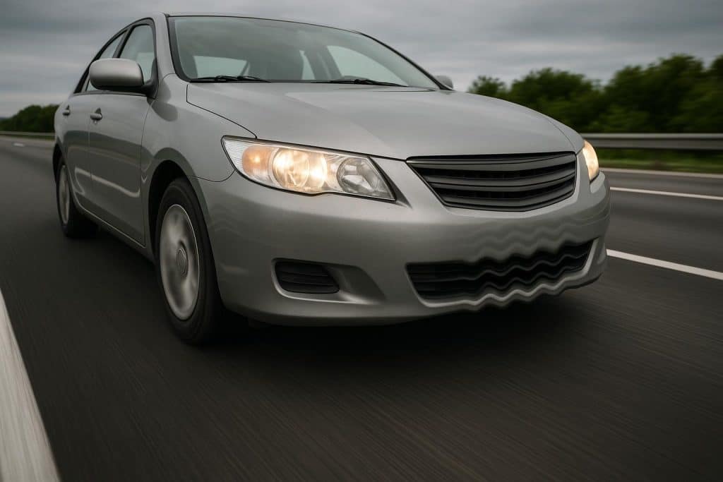 Car vibrating while driving on highway, illustrating vehicle vibration at high speeds