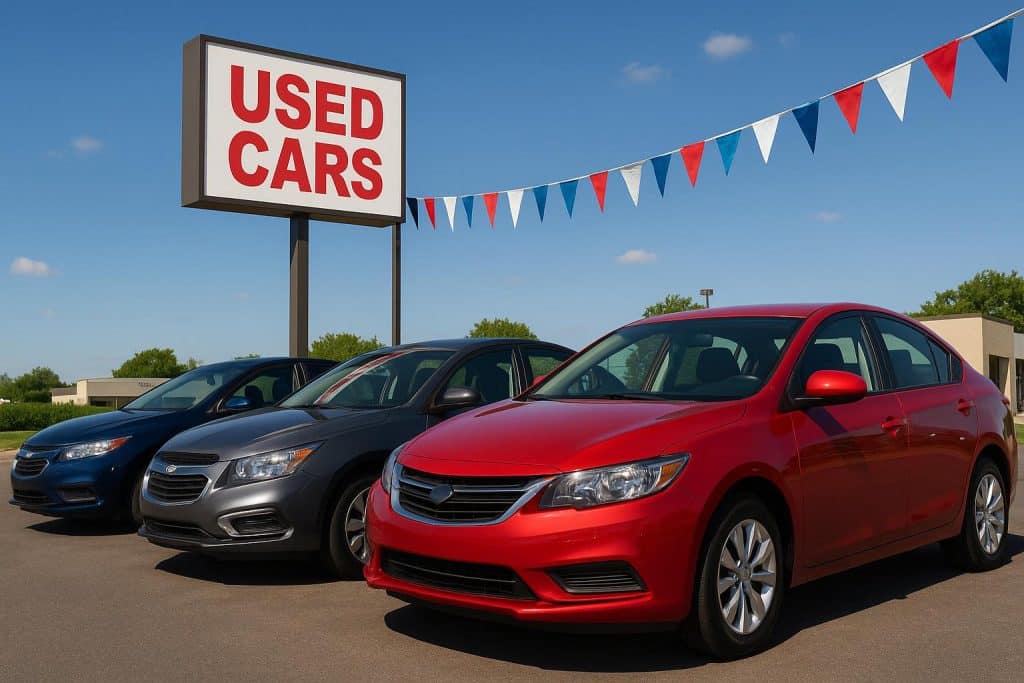 Used car dealership lot with pre-owned vehicles in Rochester, NY