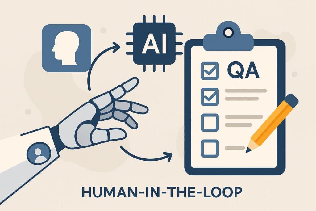 Human-in-the-Loop Testing: Why AI Cannot Replace QA Engineers Artificial intelligence collaborating with quality assurance tools during software testing