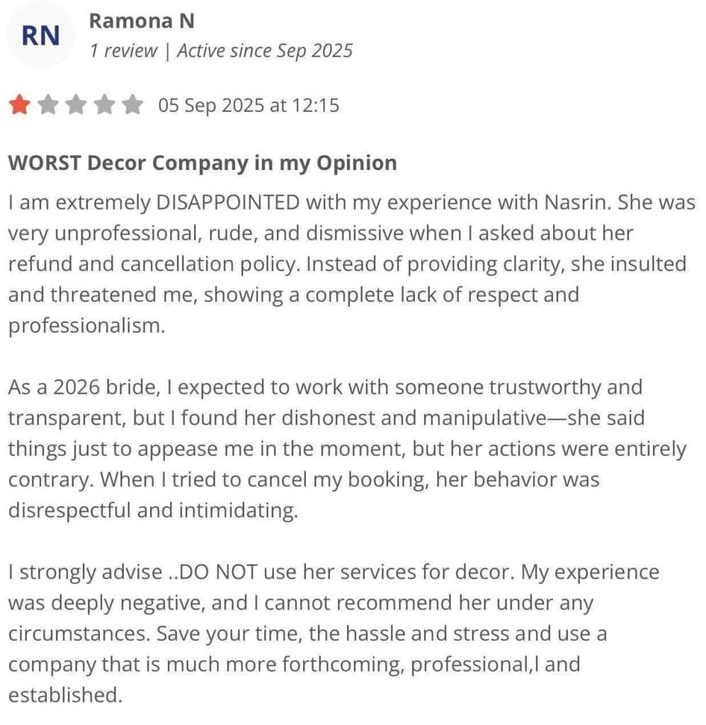 Image 1 of Events By Nasrin: What Clients Should Know Before Booking