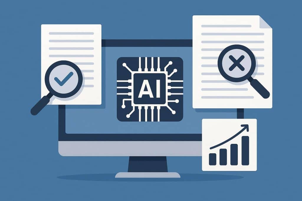 AI text detection tool interface analyzing sample text for accuracy and identifying false positives
