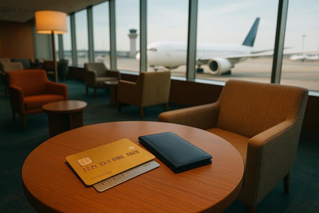 Which credit cards offer the best airport lounge access across India in 2026? Premium credit cards and airport lounge entrance in India showcasing travel benefits