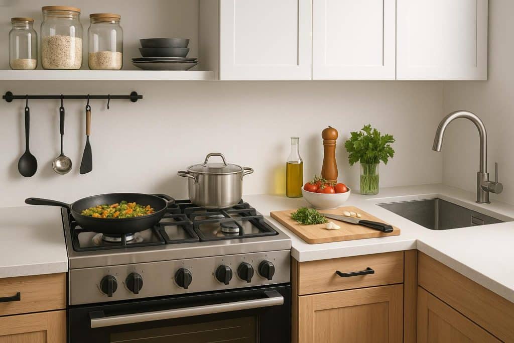 Designing a kitchen around how you actually cook, not the sizes on a shelf Custom kitchen layout with personalized storage, functional work zones, and organized appliances