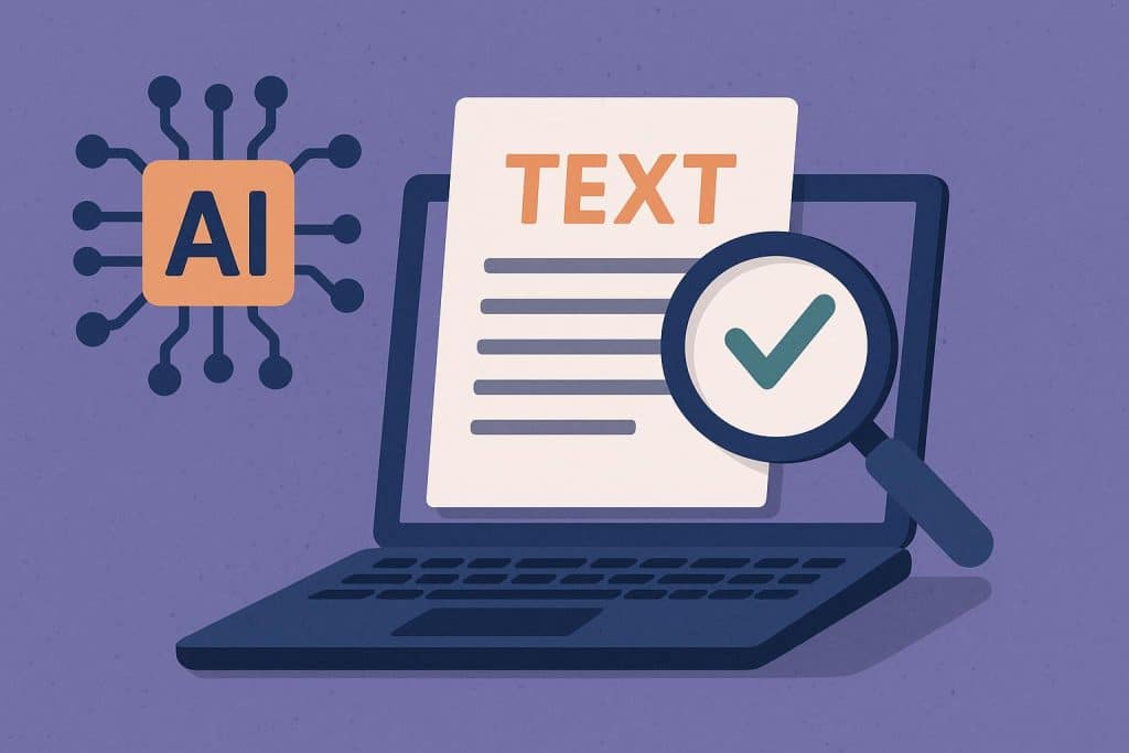 AI text detection algorithms analyzing highlighted digital text on a computer screen