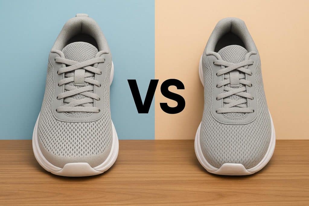 Wide Toe Box vs. Regular Fit: Which Walking Shoe Is Better for Your Foot Health? Comparison of wide toe box and regular walking shoes highlighting benefits for foot health