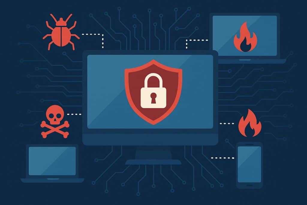EDR software dashboard displaying cybersecurity analytics and threat detection for businesses