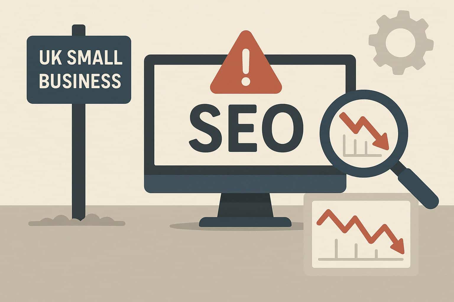 SEO mistakes causing UK small businesses to lose customers, illustrated with website analytics