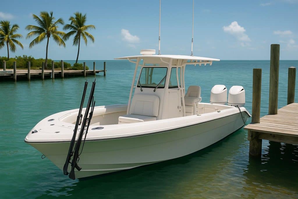 Spearfishing charter boat in Islamorada with expert local guide and clear tropical waters