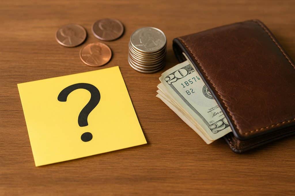 Stack of dollar bills, calculator, and notebook symbolizing short-term cash solutions and budgeting