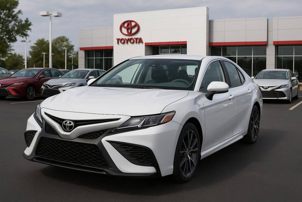New Toyota Camry models showcased at dealership for car shopping tips and buyer guidance