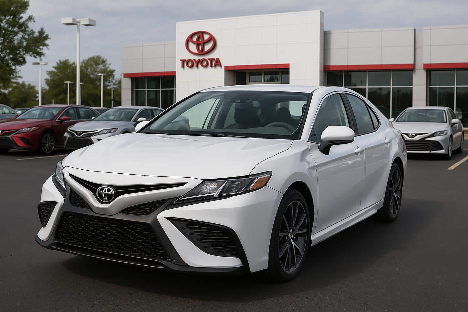 New Toyota Camry models showcased at dealership for car shopping tips and buyer guidance