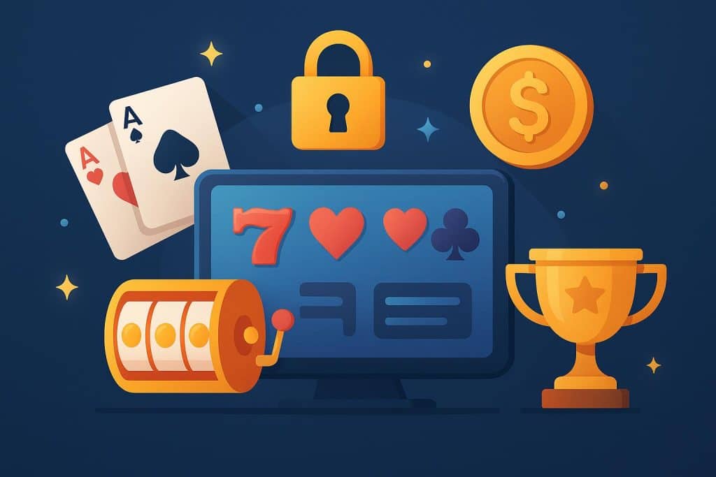 Play the Best iGames Get a Secure & Rewarding Experience Colorful online casino games interface highlighting security and rewards for top iGaming experience