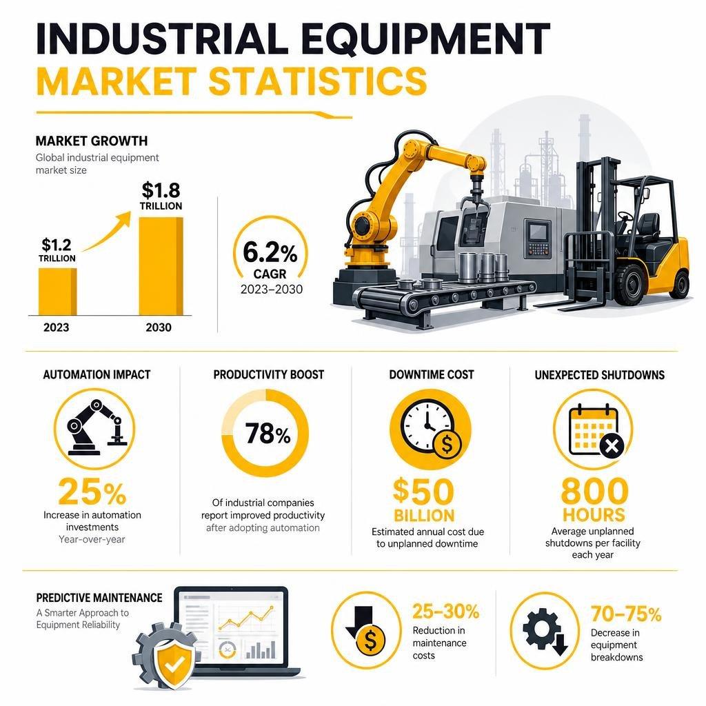 industrial equipment market statistics infographic